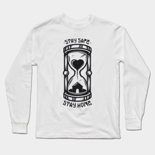 Stay At Home Hourglass Tattoo Art Long Sleeve T-Shirt
